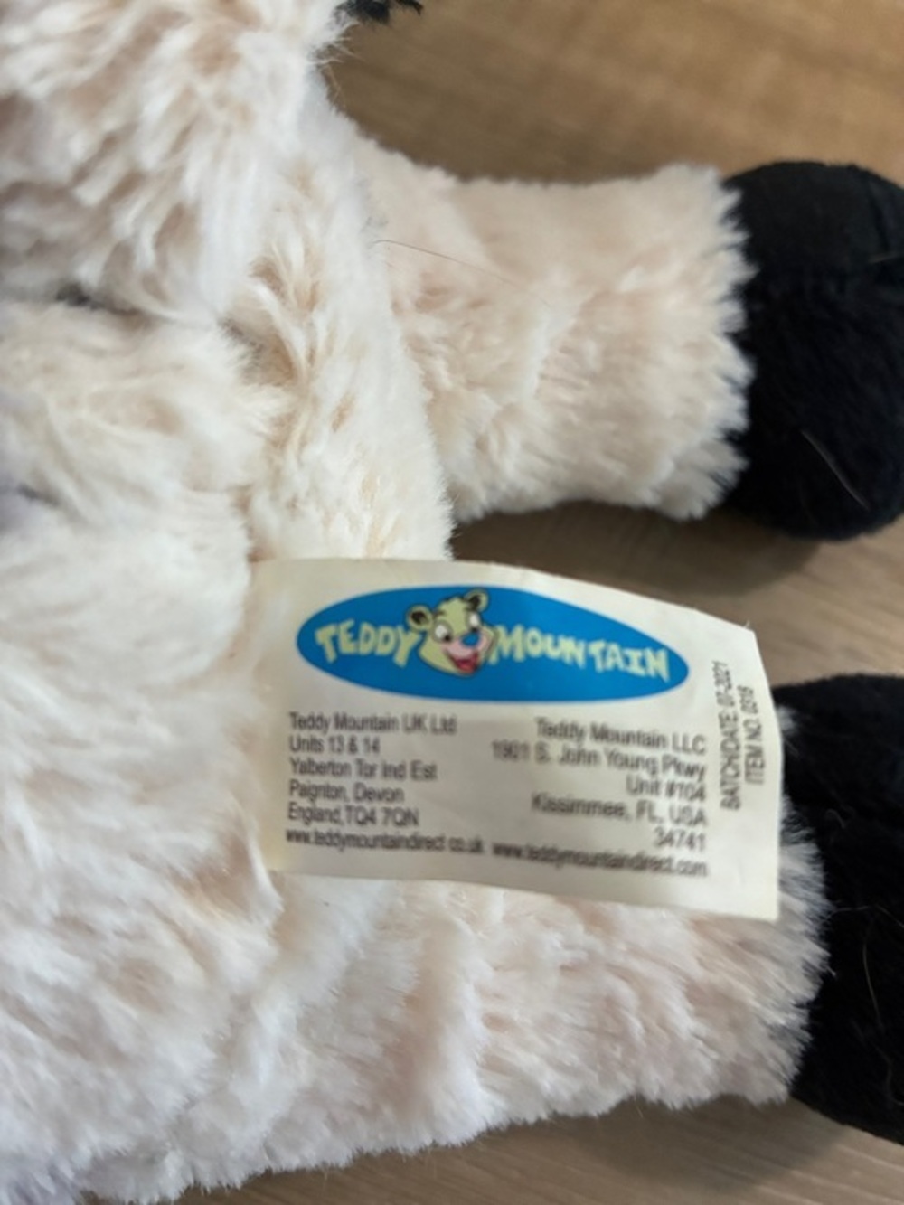 Teddy Mountain Plush Cow Stuffed Animal - Cream & Gray with Black Hooves